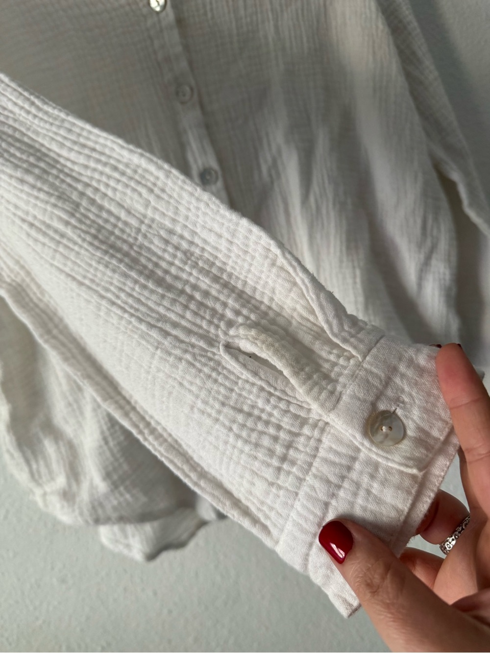 Princess Polly Mahalia White Cotton Button Up Shirt Size 8 Coastal Clean Girl - Picture 11 of 16